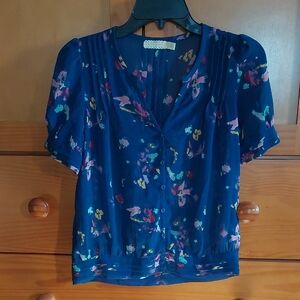 Pins & Needles Navy Floral Blouse